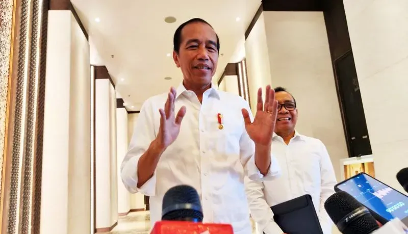 Presiden Joko Widodo memberikan keterangan pers di IKN, Kabupaten Penajam Paser Utara, Kaltim, Senin (29/7/2024).