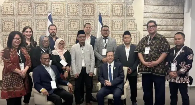 Pertemua Nahdliyin dan staf lainnya dengan Presiden Israel Isaac Herzog